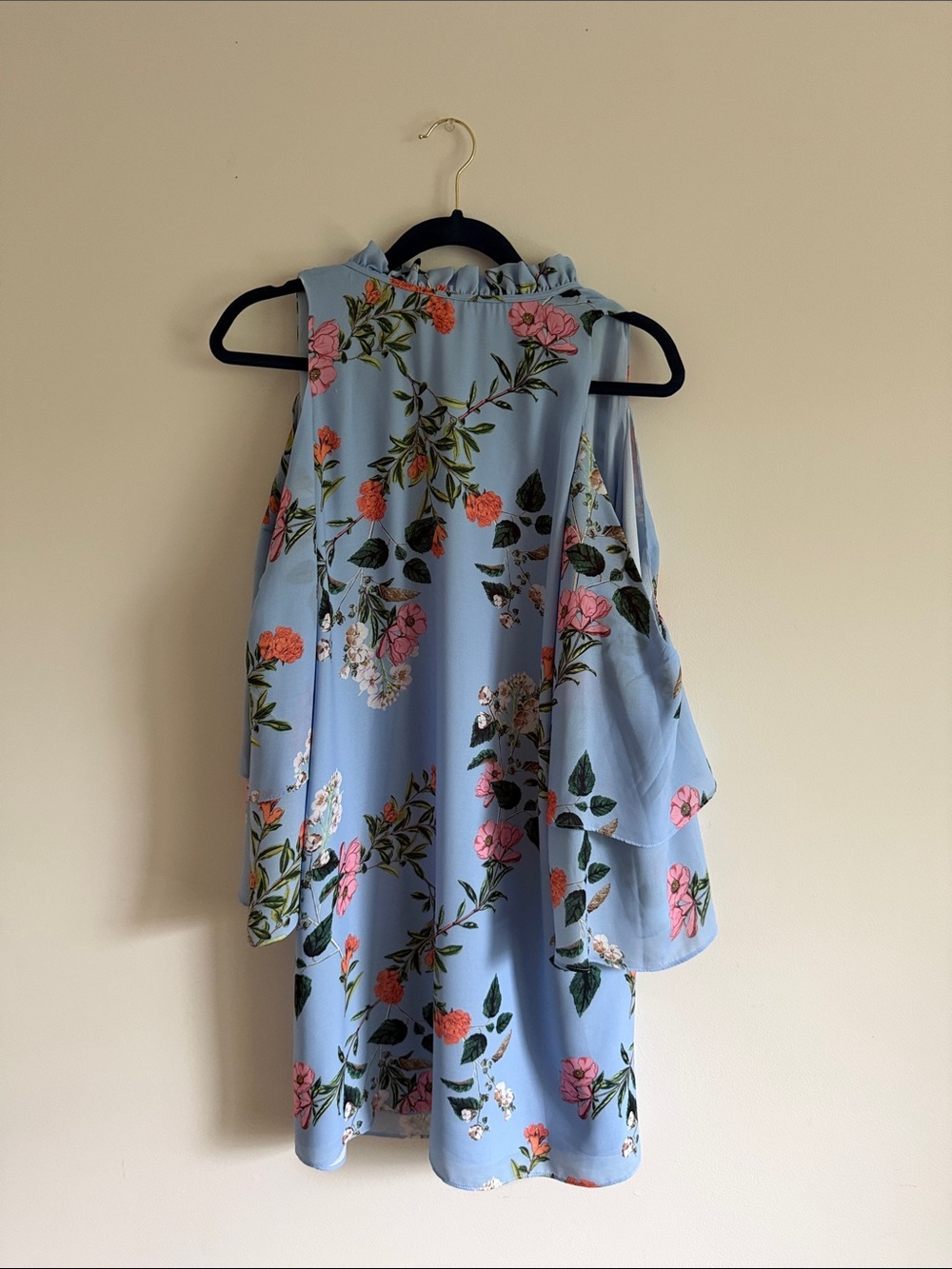NWT Parker Sky Blue Floral Shoulder Dress Flowy Feminine Size 8 - Picture 6 of 12